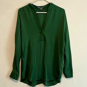 VINCE Silk Satin Band -Collar Blouse Size S